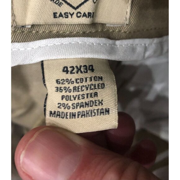 St. John's Bay Comfort Stretch Pants Mens 42x34 Khaki New with Tags - Picture 5 of 5